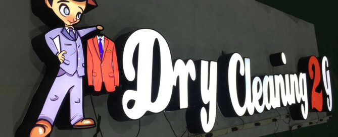 face lit channel letter dry cleaning